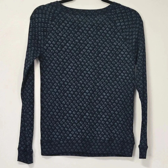 LOFT leopard print casual pullover top in dark blue size XS NWT - Picture 2 of 5